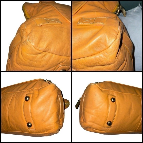 NOTFOR SALE!!!MARC JACOBS 2008 RESORT COLLECTION LEATHER SATCHEL TOTE BAG MANGO - Picture 6 of 16